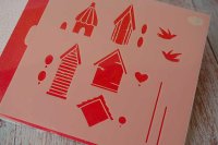 画像1: ステンシルプレート バードハウス