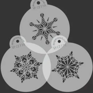 画像1: Mサイズ/ステンシルセット　雪の結晶　3種類 (1)