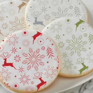 画像3: アメリカ製　ステンシルプレート　トナカイ＆雪の結晶／Abstract Christmas Background (3)