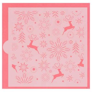 画像2: アメリカ製　ステンシルプレート　トナカイ＆雪の結晶／Abstract Christmas Background (2)