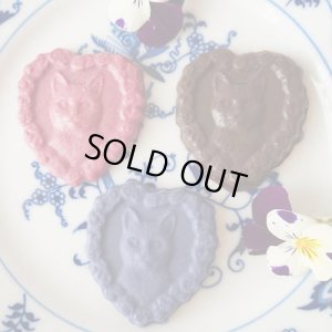 画像7: チョコレート型   ハートフレームの猫　12個取 (7)