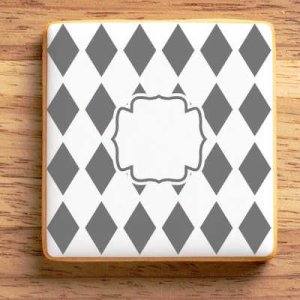 画像1: アメリカ製　ステンシルプレート　ハーレクインモノグラム　 (1)