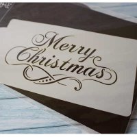 画像1: Lサイズ/ステンシルプレート 　デコラティブメリークリスマス