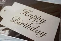 画像1: Lサイズ/ステンシルプレート ハッピィバースデー ケーキ用