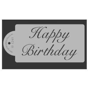 画像1: Lサイズ／ステンシルプレート　ハッピィバースデー　ケーキ用 (1)