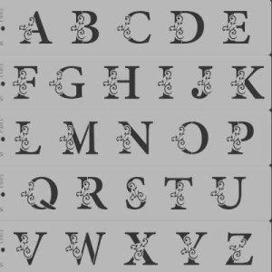 画像1: Lサイズ/ステンシルプレート  アルファベット／モノグラム　26文字 (1)