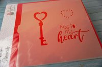 画像1: アメリカ製　ステンシルプレート 　ハートのキー