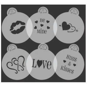 画像1: Sサイズ/ステンシルセット　バレンタイン＆キッス　6種類 (1)