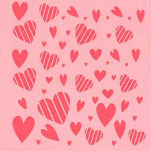 画像1: アメリカ製　ステンシルプレート　ストライプハート＆ミニハート (1)