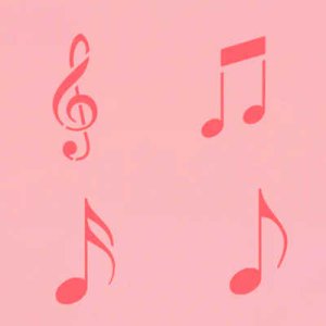 画像1: アメリカ製　ステンシルプレート　音符　4種類 (1)