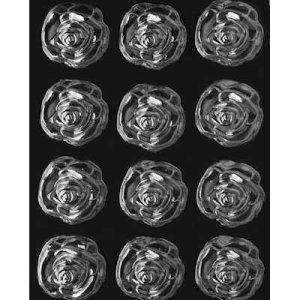 画像1: チョコレート型　咲いたバラ　12個取 (1)